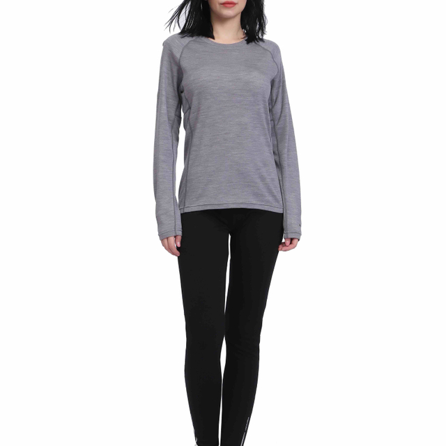 نساء 100 ٪ Merino Wool الحرارية الحرارية الطويلة الأكمام مجموعة طبقة قاعدة طبقة 