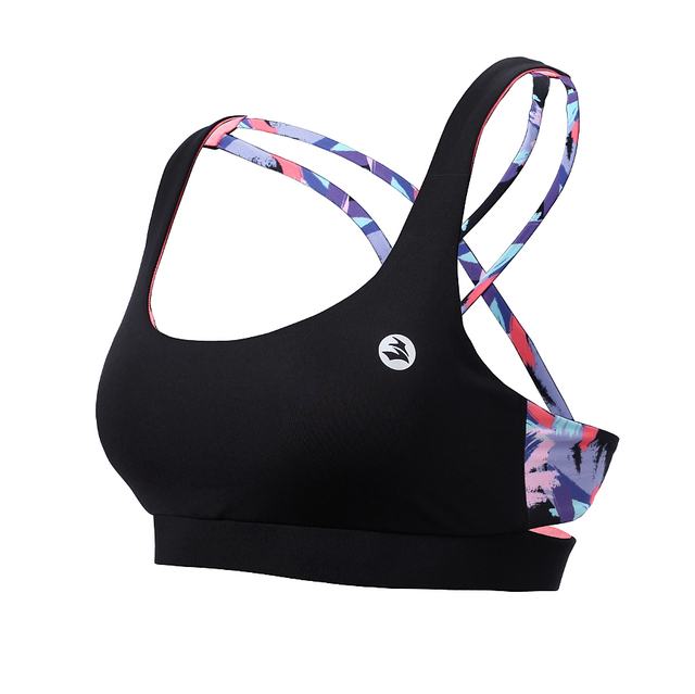 Strappy Open Back Sports Bra Yoga Gym Tops Activewear Workout Cloths for Women