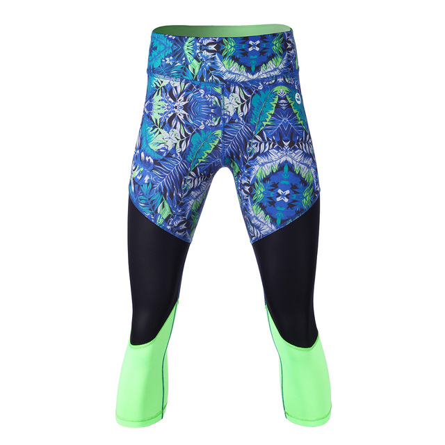 تم تجريب المرأة المطبوعة الرياضية Capri Control Control Runging Legging
